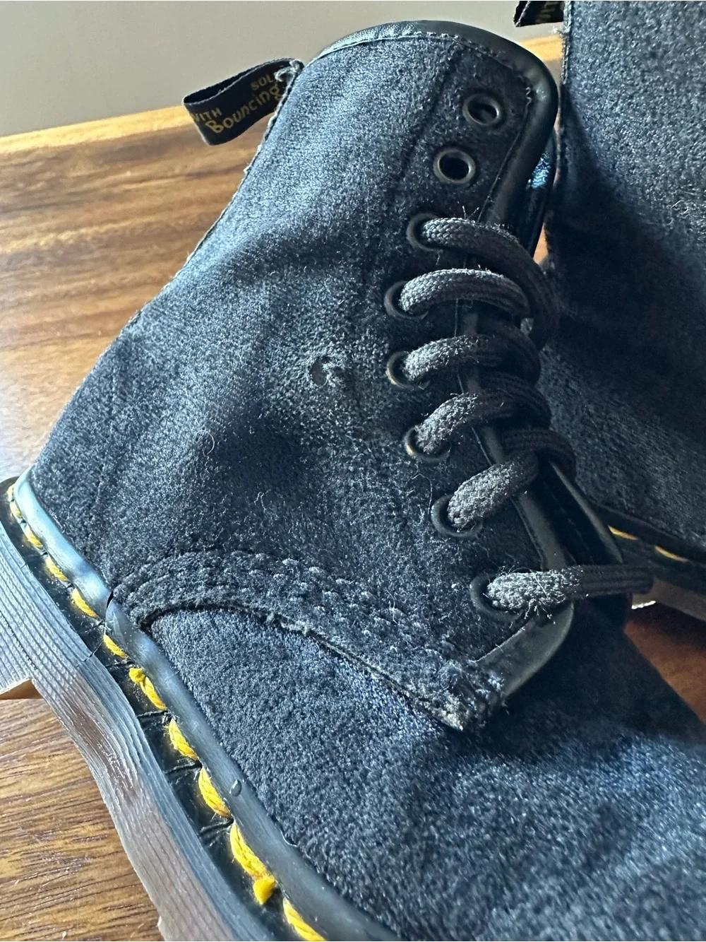 Dr. Martens 1460 Made In England Black Corduroy Vintage Ed 8-Eye Boot Kids UK 12